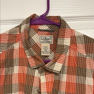L.L. Bean Men's Plaid Shirt - Red and Brown